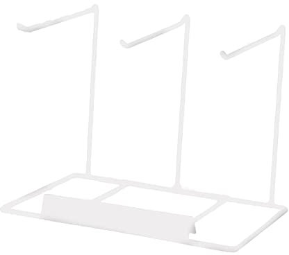 JISADER Metal Jewelry Organizer Stand Free Standing Modern Hanging Rack Hook Display Holder for Keychains Showcase Countertop Tabletop Dresser