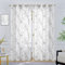 FMFUNCTEX Weiß Silber Voile Vorhänge Transparente Gardinen mit Ösen für Wohnzimmer Metallic Zweigen Muster Vorhänge Lichtdurchlässig Ösenschal für Schlafzimmer 2er Set, 225 x 134 cm (H x B)