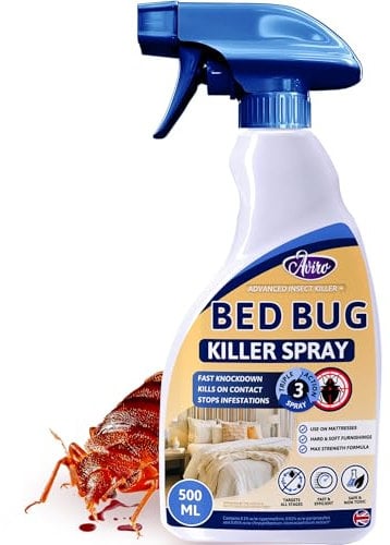 Aviro Bed Bug Spray - Fast Acting For Immediate Control & Ongoing Prevention. Approved For Use On Hard & Soft Furnishings. 500ml