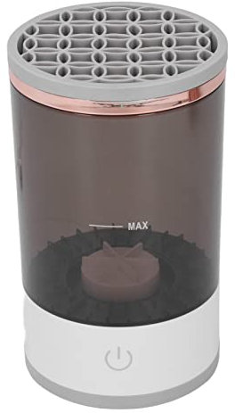 Make-up Pinselreiniger, tragbare Multifunktions-Pinselreinigungsmaschine 7000RPM USB-Ladegerät Transparentes elektrisches Kosmetikpinsel-Reinigungsgerät (Schwarz)