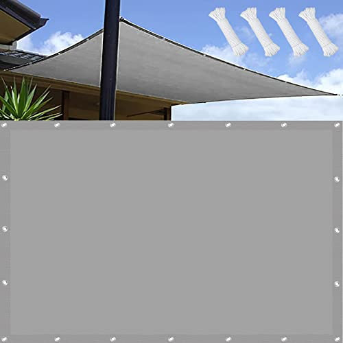 Tenda a Vela Telo Parasole 3 x 4 m 98% protection contre les rayons UV Vela Ombreggiante Rettangolare con Occhielli e Fascetta per Esterno, Giardino e Terrazza, Piscina, Grigio Chiaro