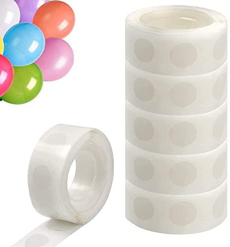 600 Pieces Glue Dots for Balloons, Double Sided Adhesive Dots Stickers Glue Points, Double Sided Self-Adhesive Dots Stickers Removable Balloon Tape for Birthday Party Wedding, Balloon Dots