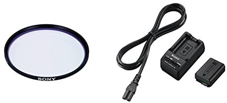 Sony VF-72MPAM Carl Zeiss T* MC-Schutzfilter 72 mm schwarz & Acc-TRW Akku Zubehör Kit mit BCT-RW Ladegerät und NPFW50 W-Serie Li-Akku (geeignet für A6000 Serie, A7 Serie und RX10 Serie)