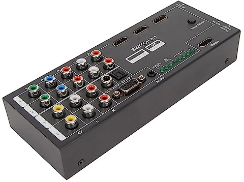 HDMI-Konverter, Multifunktionaler HDMI-Konverter mit 8 Eingängen (VGA, AV, Ypbpr Component, HDMI) zu HDMI-Koaxial-SPDIF-Konverter für HDTV-Heimkino (EU-Stecker)