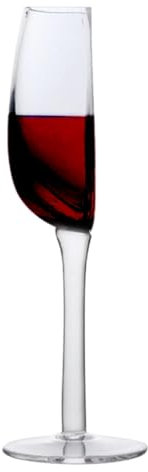 Half A Glass of Wine - Copa de Vino de 140 ml con Forma de Mitad, Transparente y Creativa, Copa de Vino Alta Vintage, Copas de Vino de Tallo Largo, Multifuncional, Media Copa de Vino Tinto