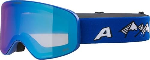 ALPINA FERNIE Q-LITE - Verspiegelte, Kontrastverstärkende & Polarisierte OTG Skibrille Mit 100% UV-Schutz Für Erwachsene, royal-blue matt, One Size