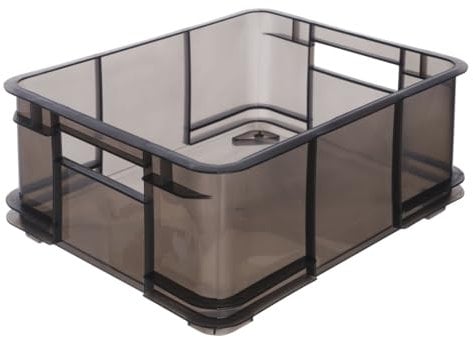 keeeper Transportbox mit Tragegriffen, Euro-Box L, 43 x 35 x 17,5 cm, Bruno, Crystal Grey (Transparent)