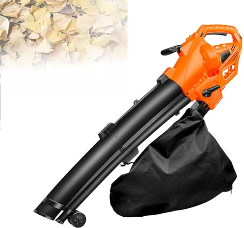 Aspirateur à feuilles électrique 3000 W, souffleur de feuilles de jardin extérieur avec sac à poussière de 35 L, facile à utiliser pour nettoyer les feuilles et autres déchets des cours et jardins