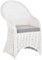 Esszimmer-Sessel Rattan Grau Rattan Korbsessel Esszimmerstuhl Korb Sessel Korbstuhl mit Armlehne Flechtsessel (mit Polster, Weiss)