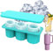 Holzsammlung Large Silicone Ice Cube Tray for Cup, Reusable Ice Cube Tray and Mold for Tumbler, Silicone Ice Cube Trays with Lid for Freezer Drinks Coffee Whiskey (Blue)