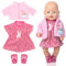 Puppenkleidung und Outfits für Baby Puppen - Puppenzubehör mit Kleid, Mantel, Socke - Geschenke für Mädchen und Jungen
