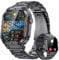 LIGE Smartwatch Herren Militärische mit Telefonfunktion,1.96'' HD Touchscreen,5ATM Wasserdicht,400mah Sportuhr,120+ Sportmodi Aktivitätstracker mit Blutdruck/Herzfrequenz/SpO2/Schlafmonitor Schwarz