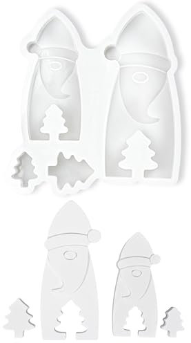 2 Stück Silikonform Weihnachten,Silikonform Weihnachtsmann Silikonform Schneemann,Silikonformen Gießformen Weihnachten,Silikonform Weihnachten Wichtel (Weihnachtsmann Wichtel)