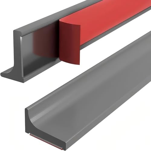 Yuexitech Schwallschutzleiste Dusche, Selbstklebende Duschwanne Dichtungsstreifen, Silikon Schwallschutz Dusche, Duschwanne Seal, Dusche Boden Wasser Barriere Für Küche, Bad (Schwarz, 1.5m)