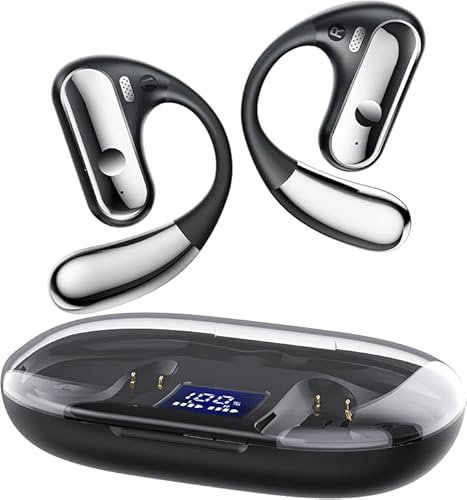 EUQQ Open Ear Bluetooth Kopfhörer, Kabellos Mit 4 Mic, 40 Std Dual LED Anzeige Type-C, IP7 Wasserdichte ENC Sport Kopfhörer