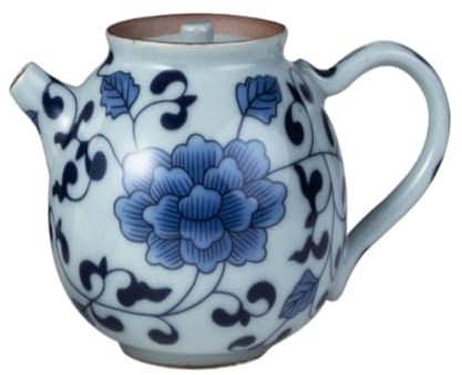 Tetera Doméstica Tetera de porcelana blanca y Retro Azul japonesa, hervidor pequeño de cerámica for el hogar, tetera de kungfú, olla individual Tetera