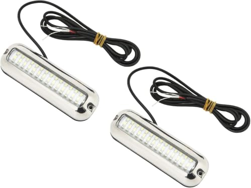 lvifloae Underwater LED Boat Light, IP68 Waterproof Marine LED Light, 10–30V DC 42 LED Drain Plug Light for Yacht, Fishing Boat, Sailboat and Kayak