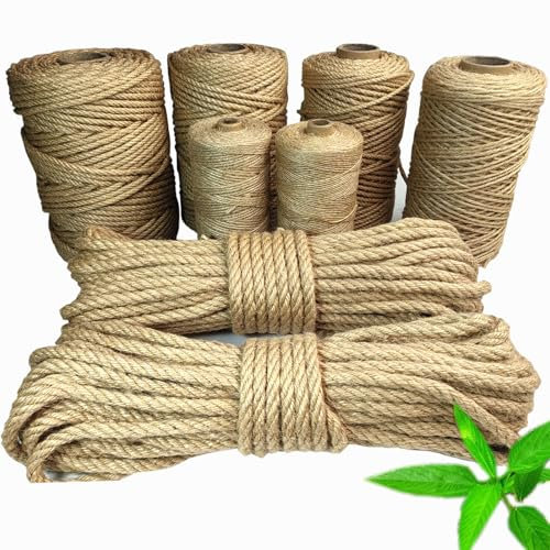Treadstar, sisal rope for scratching post, natural jute cord, sisal rope, cord garden cord, package cord, hemp rope, cat accessories, scratching post rope, 100% natural hemp rope (4 mm - 100 m)