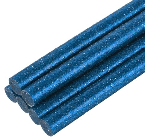 sourcing map 6pcs Full Size Hot Glue Sticks for Glue Gun 11mm x 200mm Large Glue Sticks, Glitter Bright Blue
