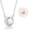 PHNIBIRD Perlen Kette Damen 925 Sterling Silber Halskette mit 6mm Weiße Elegante Süßwasserperle Anhänger Jubiläumsgeschenk für sie