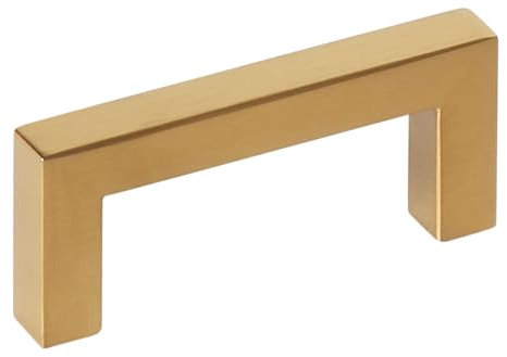 SOTECH 10 Stück Möbelgriffe E8 BA 64 mm Edelstahl SS201 Goldfarbig galvanisiert, Stangengriffe/Relinggriffe für Küche Bad und mehr