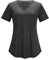 Kistore Women Activewear Short Sleeve Running Top Womens V Neck Ladies Tops Loose Fit Tshirt Black L