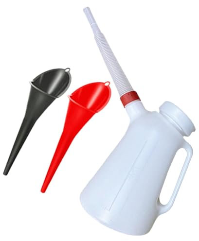 Amagogo Ölkanne 5L für Fahrzeuge mit Ausgießer, 1 Krug 2 Trichter