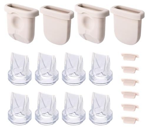 18stk Ersatzteile Milchpumpen für eufy, Inklusive Silikonmembranen Entenschnabelventilen und Breast Pump Parts Düsenabdeckungen Milchpumpenzubehör Kompatibel mit eufy Brustpumpe S1 Pro/S1/E10/E20