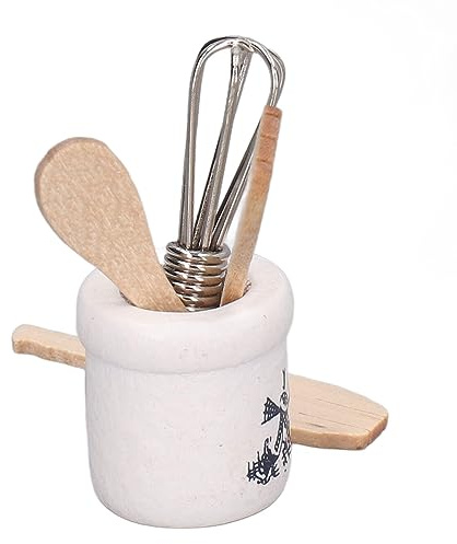 Fdit 1:12 Dollhouse Miniature Wooden Kitchen Supplies Set, for Dollhouse Kitchen and Miniature Environments