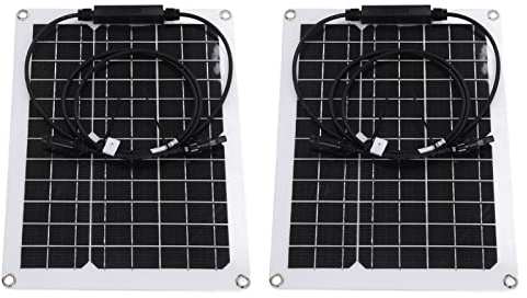 Jonlaki Panneau Solaire Monocristallin Flexible 30 W avec Contrôleur 50 A pour Applications de Batterie 12 V