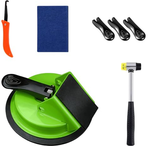 7-in-1 Laminate Flooring Tools, Heavy Duty Gap Fixer Set Rubber Mallet | Metal/Rubber, for Vinyl Wood Floors Gaps Cracks Fixing Repair Kit Wood Plank Grabber Suction Cup Clips