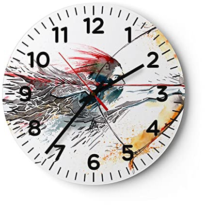 Modern Wanduhr Bogen Pfeil Ziel Genauigkeit 30x30cm Rund Klein Wand Uhr Glas Analog Zimmeruhren Küche Büro Wohnzimmer Glasuhr Wall Clock Dekoration Design Wanddekoration Küchenuhr C4AR30x30-2994