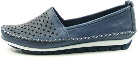 Gemini 003128-01 Schuhe Damen Ballerina Mokassins Slipper, Größe:38 EU, Farbe:Blau