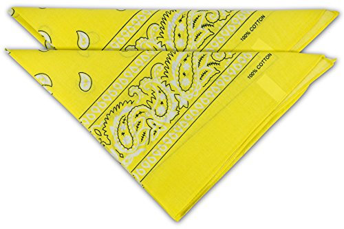 fashionchimp Nicki-Halstuch aus 100% Baumwolle im 2er Set, Unisex Bandana, AZO-Frei (Gelb)