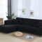 LINWX Graue Farbe Eng gewickelter Sofabezug Elastischer Sofabezug Wenn L-förmiges Ecksofa Capa De Sofa, Schwarz, 2-Sitzer und 2-Sitzer