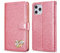 QLTYPRI Case for iPhone 12 Pro Max, Glitter PU Leather TPU Bumper Card Holder Wrist Strap Wallet Case with Inlaid Heart Diamond Flip Cover for iPhone 12 Pro Max (6.7 inch) - Pink