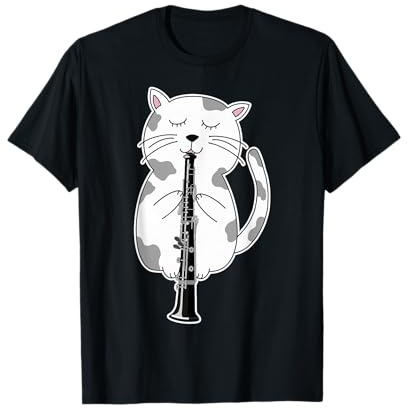 Gatto che gioca oboe I Musicista I Strumento Musicale I Oboe Cat Maglietta