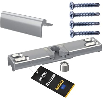 NAJDER Balkongriff mit Fester Verriegelung, Korrosionsbeständig, Eloxiert, mit Aluminium, mit Befestigungsschrauben, Set, Premium Qualität (Farbe: F1 matt)