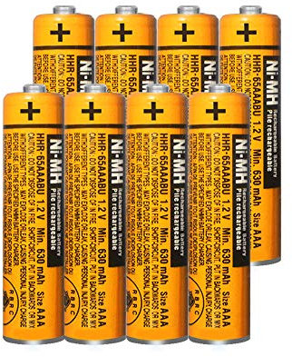 8 Stück HHR-65AAABU Ni-MH Akku für Panasonic 1,2V 630 mAh AAA Akku für schnurlose Telefone