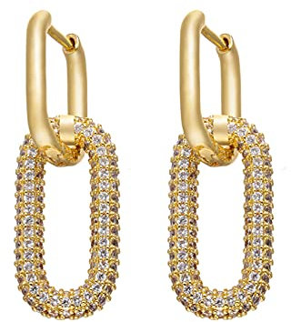 KINGGOO Creolen Frauen Schmuck Gold/Silber Farbe Rechteck Ohrring Creolen für Party Geburtstagsgeschenke