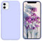 DOMAVER Cover per iPhone 11, in silicone liquido, protezione rigida, in microfibra, rivestimento antiurto, lilla viola