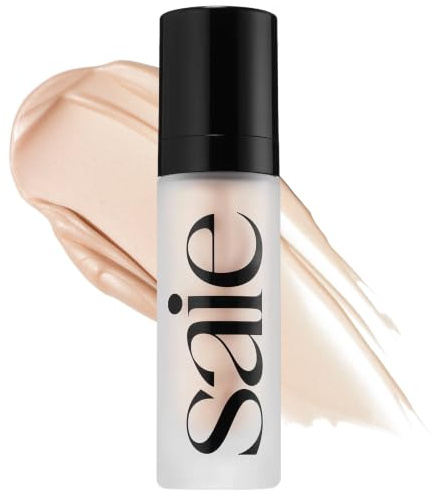 Saie Glowy Super Gel - Hydrating Makeup Primer and Illuminating Glow Serum Enriched with Vitamin C and Squalane Oil - All-Over Liquid Highlighter Makeup for Instant Glass Skin - Starglow (1 oz)