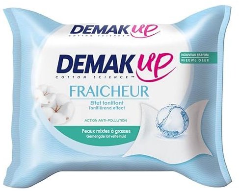 DEMAK'UP - Lingettes Fraîcheur Peau Normale Mixte X25 - Lot De 4 - Vendu Par Lot