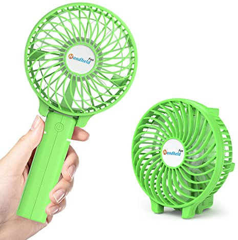 Jonwall USB Handventilator, Tragbarer Mini-Handventilator Wiederaufladbarer Tischventilator Faltbarer Persönlicher Tischventilator für Zuhause Büro Camping Reisen Grün