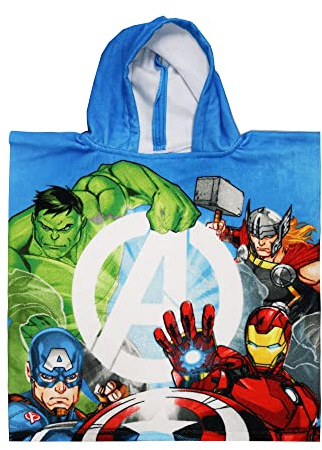 Marvel Avengers Poncho für Kinder, mit Kapuze, 50 x 100 cm