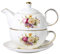 CHILDIKE Tea for One, Teapot Tea Cup and Suacer Gifts for Women Vintage Floral Tea Set for 1