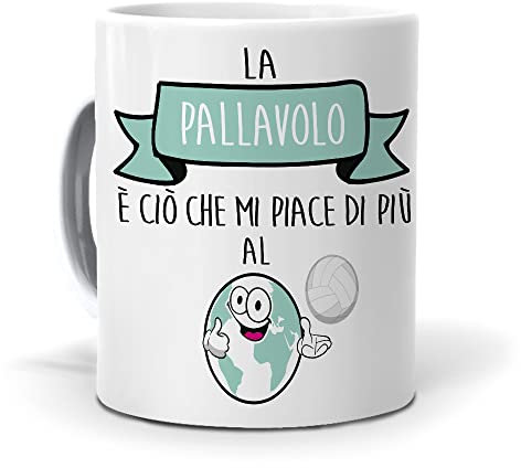 Regalo originale. Idea da regalare. Tazza la pallavolo è ció che mi piace di piú al mondo. Ceramica 350 ml.