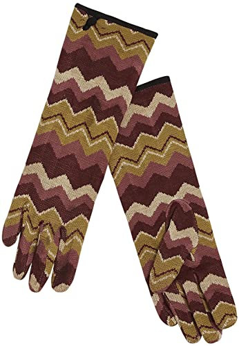 King Louie Damen Handschuhe »Glove Shakin« Zickzack Feinstrick Fingerhandschuh Mehrfarbig M