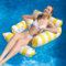 Aufblasbare Pool-Schwimmer-Stuhl-Lounge für Erwachsene und Kinder, die Schwimmen, Streifen-Muster-Schwimmer-Hängematte für Pool-Party-Sommer-Wasser-Spaß (Yellow)