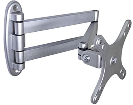 JUSHZ TV Standfuss TV Ständer 24 Zoll Rollbar TV Standfuß Fernsehtisch Fernsehständer Schwenkbar Aufhänger Für LCD-Monitore Universell Drehbar Einziehbar Einstellbar (14-24inches,Silver)